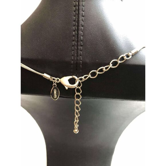 1954 CHICO'S Silver tone layered snake chain necklace 23-26" - Picture 2 of 2